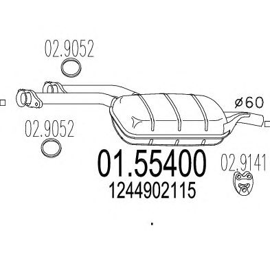 MTS 0155400 -  Средний глушитель выхлопных газов