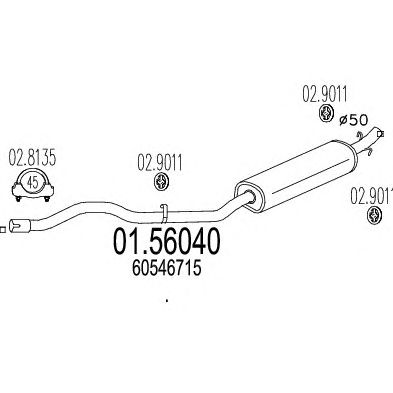 MTS 0156040 -  Средний глушитель выхлопных газов