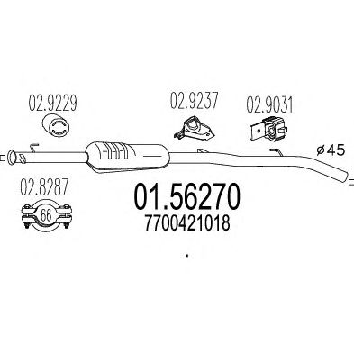 MTS 0156270 -  Средний глушитель выхлопных газов