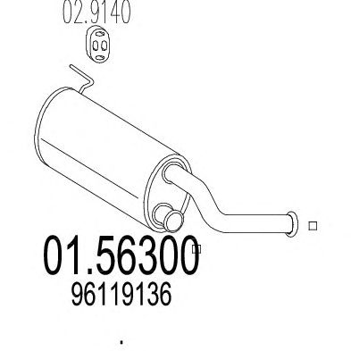 MTS 0156300 -  Средний глушитель выхлопных газов