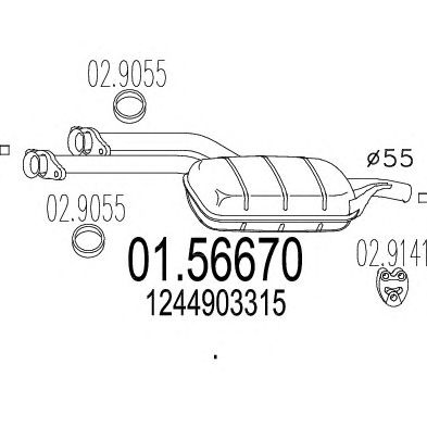 MTS 0156670 -  Средний глушитель выхлопных газов