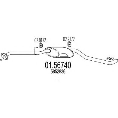 MTS 0156740 -  Средний глушитель выхлопных газов