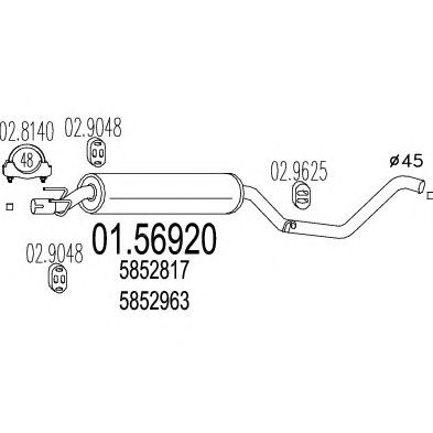 MTS 0156920 -  Средний глушитель выхлопных газов