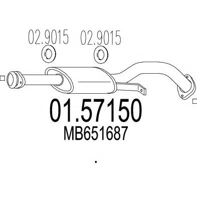 MTS 0157150 -  Средний глушитель выхлопных газов