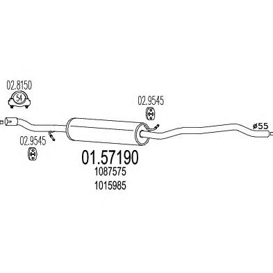 MTS 0157190 -  Средний глушитель выхлопных газов