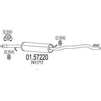 MTS 0157220 -  Средний глушитель выхлопных газов