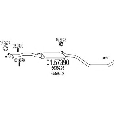 MTS 0157390 -  Средний глушитель выхлопных газов