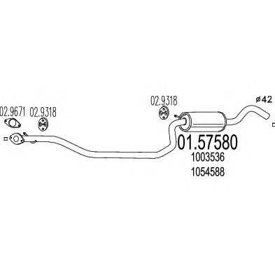 MTS 0157580 -  Средний глушитель выхлопных газов