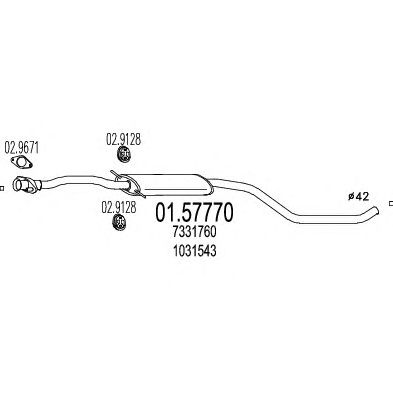 MTS 0157770 -  Средний глушитель выхлопных газов