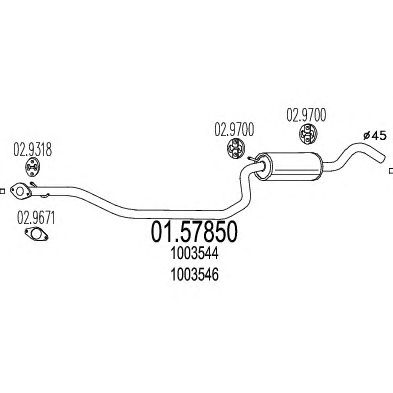 MTS 0157850 -  Средний глушитель выхлопных газов