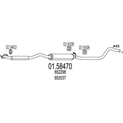MTS 0158470 -  Средний глушитель выхлопных газов