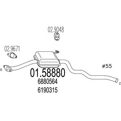 MTS 0158880 -  Средний глушитель выхлопных газов