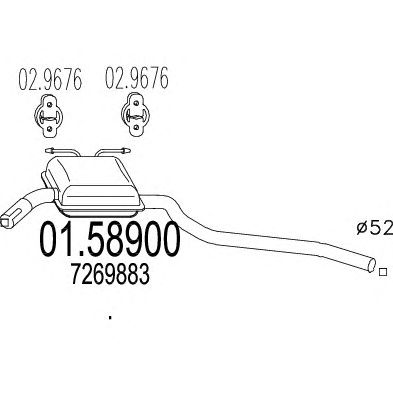 MTS 0158900 -  Средний глушитель выхлопных газов