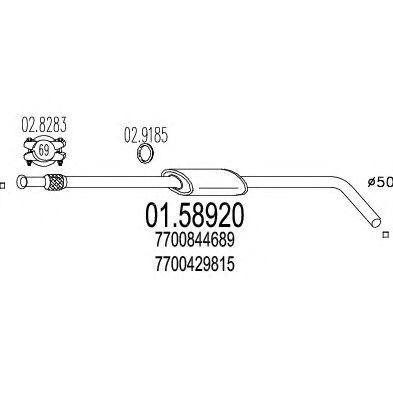 MTS 0158920 -  Средний глушитель выхлопных газов