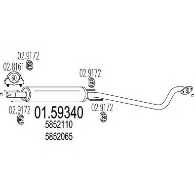 MTS 0159340 -  Средний глушитель выхлопных газов