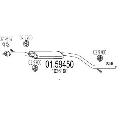 MTS 0159450 -  Средний глушитель выхлопных газов