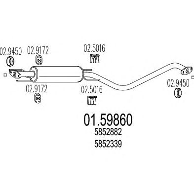 MTS 0159860 -  Средний глушитель выхлопных газов