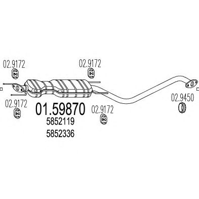 MTS 0159870 -  Средний глушитель выхлопных газов