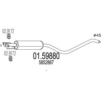 MTS 0159880 -  Средний глушитель выхлопных газов