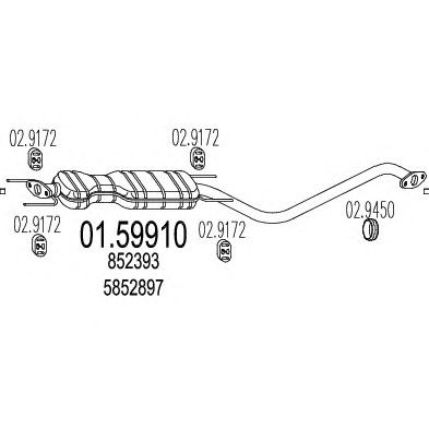 MTS 0159910 -  Средний глушитель выхлопных газов