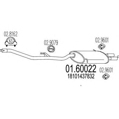 MTS 0160022 -  Глушитель выхлопных газов конечный