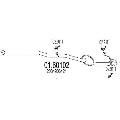 MTS 0160102 -  Глушитель выхлопных газов конечный