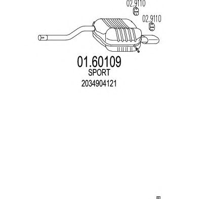 MTS 0160109 -  Глушитель выхлопных газов конечный