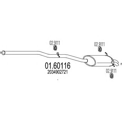 MTS 0160116 -  Глушитель выхлопных газов конечный