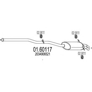 MTS 0160117 -  Глушитель выхлопных газов конечный