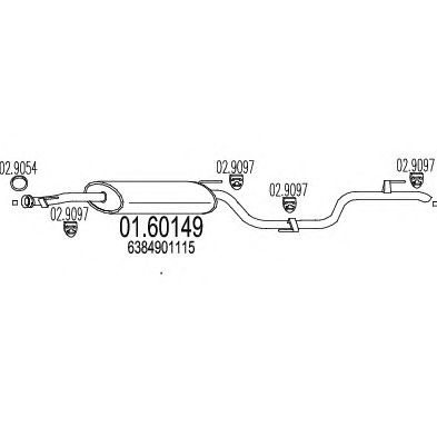 MTS 0160149 -  Глушитель выхлопных газов конечный