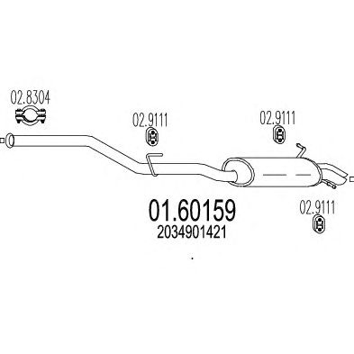 MTS 0160159 -  Глушитель выхлопных газов конечный