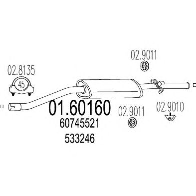 MTS 0160160 -  Глушитель выхлопных газов конечный