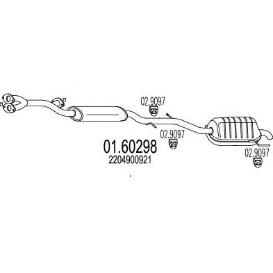 MTS 0160298 -  Глушитель выхлопных газов конечный