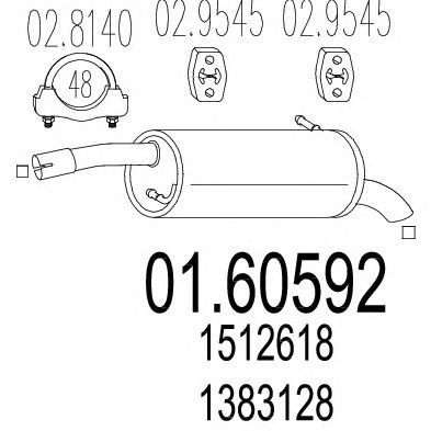 MTS 0160592 -  Глушитель выхлопных газов конечный