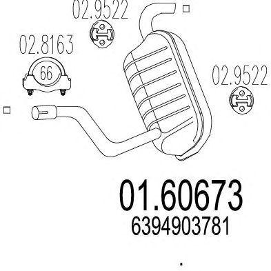 MTS 0160673 -  Глушитель выхлопных газов конечный