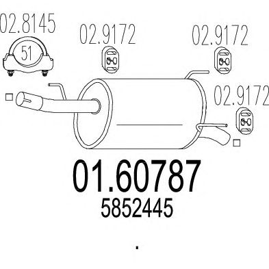 MTS 0160787 -  Глушитель выхлопных газов конечный