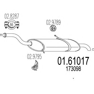 MTS 0161017 -  Глушитель выхлопных газов конечный