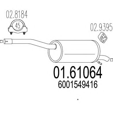MTS 0161064 -  Глушитель выхлопных газов конечный