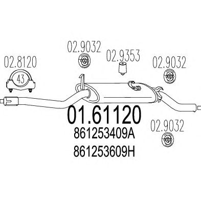 MTS 0161120 -  Глушитель выхлопных газов конечный