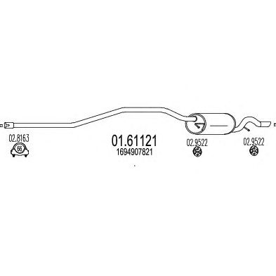 MTS 0161121 -  Глушитель выхлопных газов конечный