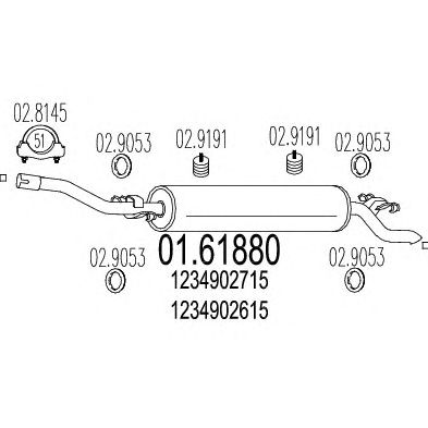 MTS 0161880 -  Глушитель выхлопных газов конечный