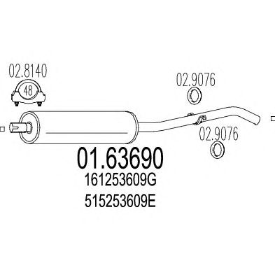 MTS 0163690 -  Глушитель выхлопных газов конечный