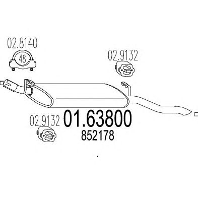 MTS 0163800 -  Глушитель выхлопных газов конечный