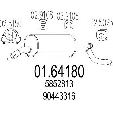 MTS 0164180 -  Глушитель выхлопных газов конечный