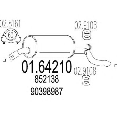 MTS 0164210 -  Глушитель выхлопных газов конечный