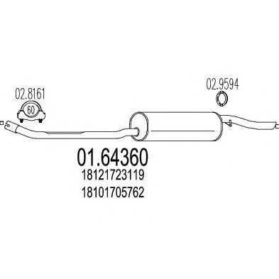 MTS 0164360 -  Глушитель выхлопных газов конечный