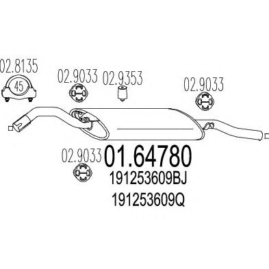 MTS 0164780 -  Глушитель выхлопных газов конечный