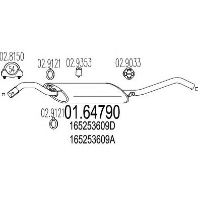 MTS 0164790 -  Глушитель выхлопных газов конечный