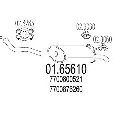 MTS 0165610 -  Глушитель выхлопных газов конечный
