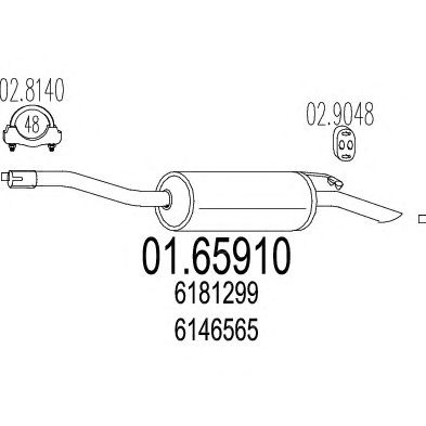 MTS 0165910 -  Глушитель выхлопных газов конечный